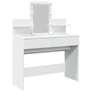 vidaXL Schminktisch mit LED-Beleuchtung Wei&szlig; 100x40x130 cm