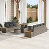 vidaXL Gartensofa-set 10 pcs Grau Poly-Rattan