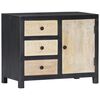 vidaXL Beistellschrank Handgeschnitzt Grau 75x35x60cm Massivholz Mango