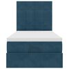 vidaXL Ottoman-Bett mit Matratzen & LEDs Dunkelblau 90x200 cm Samt