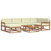 vidaXL Outdoor-Sofagarnitur mit Kissen 7 pcs Natur und Creme