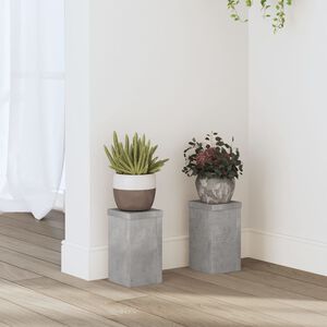 vidaXL Pflanzenst&auml;nder 2 Stk. Betongrau 10x10x18 cm Holzwerkstoff