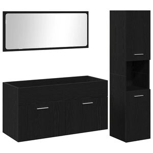 vidaXL Badezimmerm&ouml;bel-Set 3 stk. Schwarz Eichen-Optik