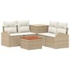 vidaXL Sofa Set 6 stk. Beige und Cremewei&szlig; Polyrattan und Stahl