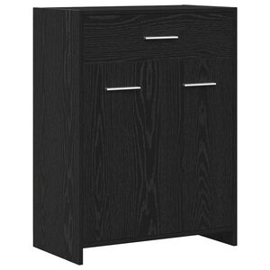 vidaXL Badezimmerschrank mit Tür Schwarz Eichen-Optik 60 x 33 x 80 cm