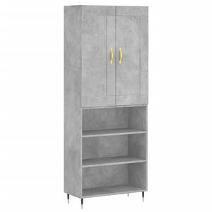 vidaXL Highboard Betongrau 69,5x34x180 cm Holzwerkstoff