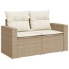 vidaXL 7-tlg. Garten-Sofagarnitur mit Kissen Beige Poly Rattan