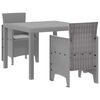 vidaXL Garten Essgruppe 3 pcs Hellgrau Polypropylen