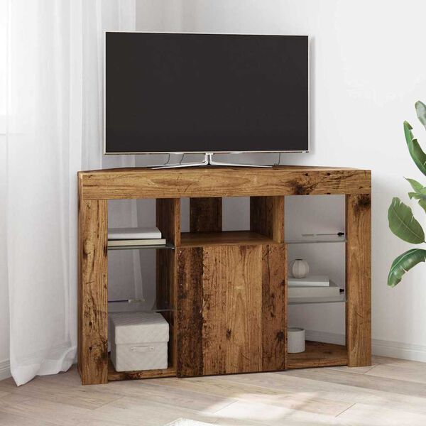 vidaXL Eck-LED-TV-Schrank Altholz 100x40x68cm Holzwerkstoff