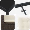vidaXL Garten Essgruppe mit Kissen 3 pcs Braun Poly-Rattan