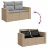 vidaXL Gartensofa-set mit Kissen 9 pcs Beige und Hellgrau Poly-Rattan