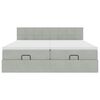 vidaXL Ottoman-Bett mit Matratzen & LEDs Hellgrau 180x200 cm Samt