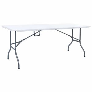 vidaXL Gartentisch Klappbar Wei&szlig; 180x72x72 cm HDPE