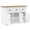 vidaXL Sideboard BODO Weiß und Braun 115,5x44x80 cm Massivholz Kiefer
