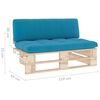 vidaXL Outdoor-Mittelsofa Paletten Impr&auml;gniertes Kiefernholz