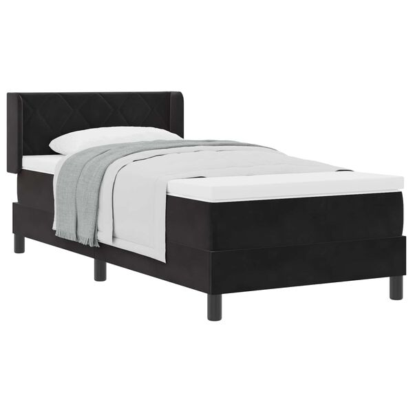 vidaXL Boxspringbett mit Matratze Schwarz 200 x 100 cm Samt