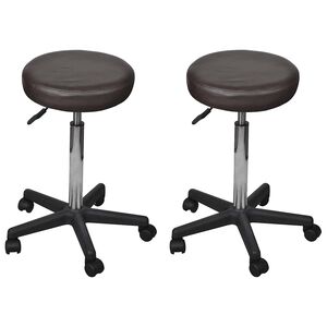 vidaXL B&uuml;rohocker 2 Stk. Braun 35,5x84 cm Kunstleder