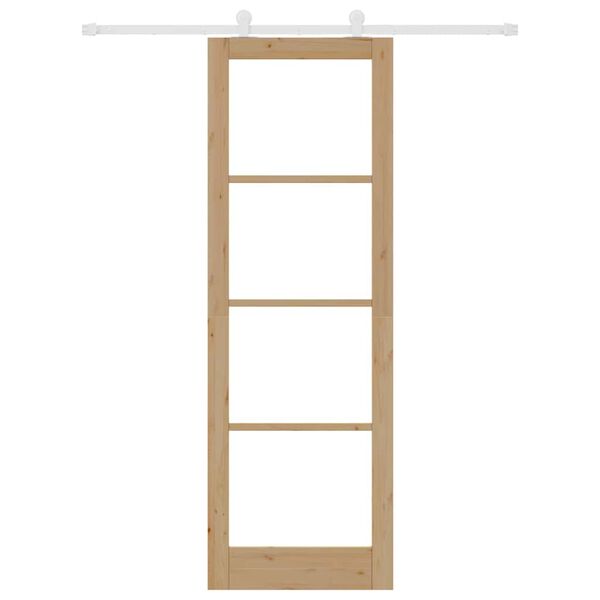 vidaXL Schiebet&uuml;r ORKDAL Natur 78 x 232 cm Massivholz Kiefer und Glas