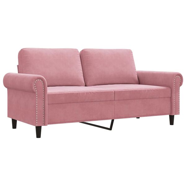 vidaXL 2-Sitzer-Sofa Rosa 140 cm Samt
