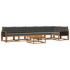 vidaXL Outdoor-Sofagarnitur mit Kissen 7 pcs Natur und Anthrazit