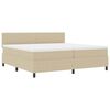 vidaXL Boxspringbett Hellgrau und Wei&szlig; 200 x 200 cm Cordstoff