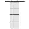 vidaXL Schiebet&uuml;r mit Beschlag Schwarz 76x205 cm ESG-Glas