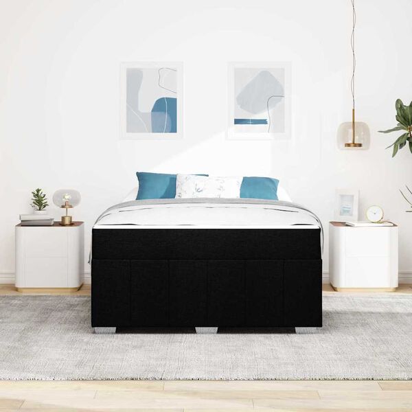 vidaXL Bettrahmen mit Matratze Schwarz 160 x 200 cm Stoff