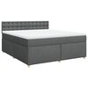 vidaXL Boxspringbett mit Matratze Dunkelgrau 180x200 cm Stoff