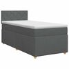 vidaXL Boxspringbett mit Matratze Dunkelgrau 90 x 190 cm Stoff