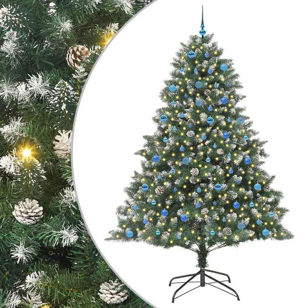 vidaXL K&uuml;nstlicher Weihnachtsbaum mit 300 LEDs mit St&auml;nder Gr&uuml;n 240 cm