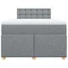 vidaXL Boxspringbett mit Matratze Hellgrau 120x200 cm Stoff