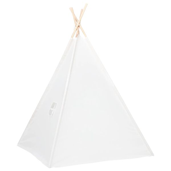 vidaXL Kinder Tipi-Zelt mit Tasche Pfirsichhaut Wei&szlig; 120x120x150 cm