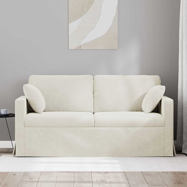 vidaXL Sofa Creme 158 x 78 x 80 cm Samt
