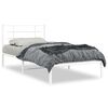 vidaXL Bettgestell mit Kopfteil Metall Wei&szlig; 107x203 cm