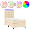 vidaXL Boxspringbett mit Matratze & LED Creme 80x200 cm Stoff