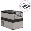vidaXL K&uuml;hlbox mit Griff und Adapter Schwarz und Grau 55 L PP & PE