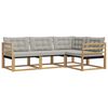 vidaXL Outdoor-Sofagarnitur mit Kissen 4 pcs Wei&szlig; und Hellgrau