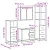 vidaXL 4-tlg. Badmöbel-Set Sonoma-Eiche Holzwerkstoff