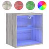 vidaXL Wand-Nachttisch mit LED-Leuchten Grau Sonoma