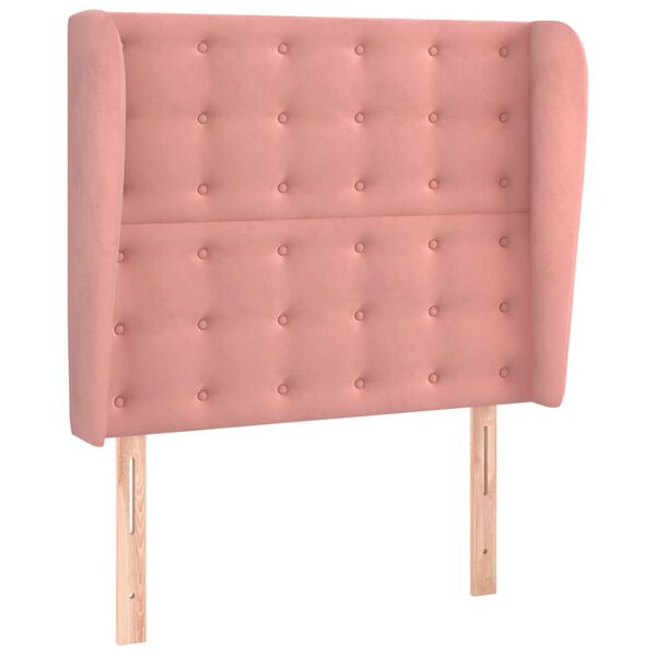 vidaXL Kopfteil mit Ohren Rosa 83x23x118/128 cm Samt