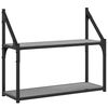 vidaXL Wandregal 2 F&auml;cher Grau Sonoma 60x21x51 cm Holzwerkstoff