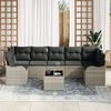 vidaXL Gartensofa-set Hellgrau 55 x 55 x 37 cm Poly-Rattan