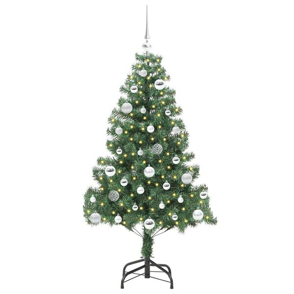 vidaXL Weihnachtsbaum mit 150 LEDs mit St&auml;nder Gr&uuml;n 150 cm PVC