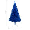 vidaXL K&uuml;nstlicher Weihnachtsbaum Beleuchtung & Kugeln Blau 180 cm