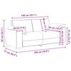 vidaXL Sofa 140cm Dunkelgrau Stoff