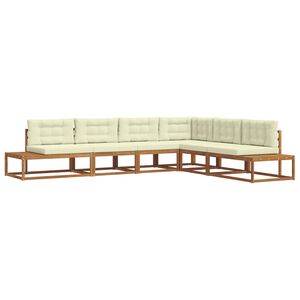 vidaXL Outdoor-Sofagarnitur Natur und Creme
