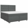 vidaXL Boxspringbett mit Matratze Dunkelgrau 160 x 200 cm Stoff