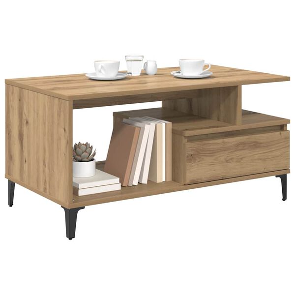 vidaXL Couchtisch Artisan-Eiche 90 x 49 x 45 cm Holzwerkstoff