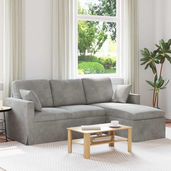 vidaXL Sofa Hellgrau Gesamtabmessungen: 198 x 134 x 80 cm (B x T x H)