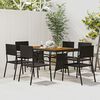 vidaXL 7-tlg. Garten-Essgruppe Poly Rattan Schwarz